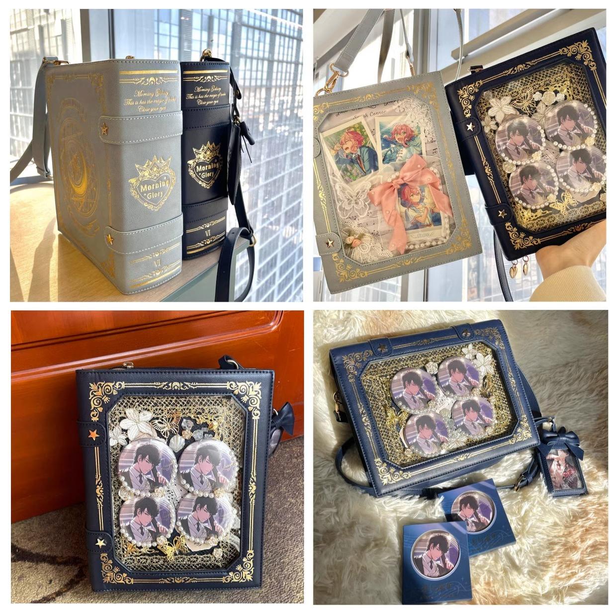 Vintage grimoire Jirai Kei ita crossbody bag book-shaped design inspiration magical grimoire reference
