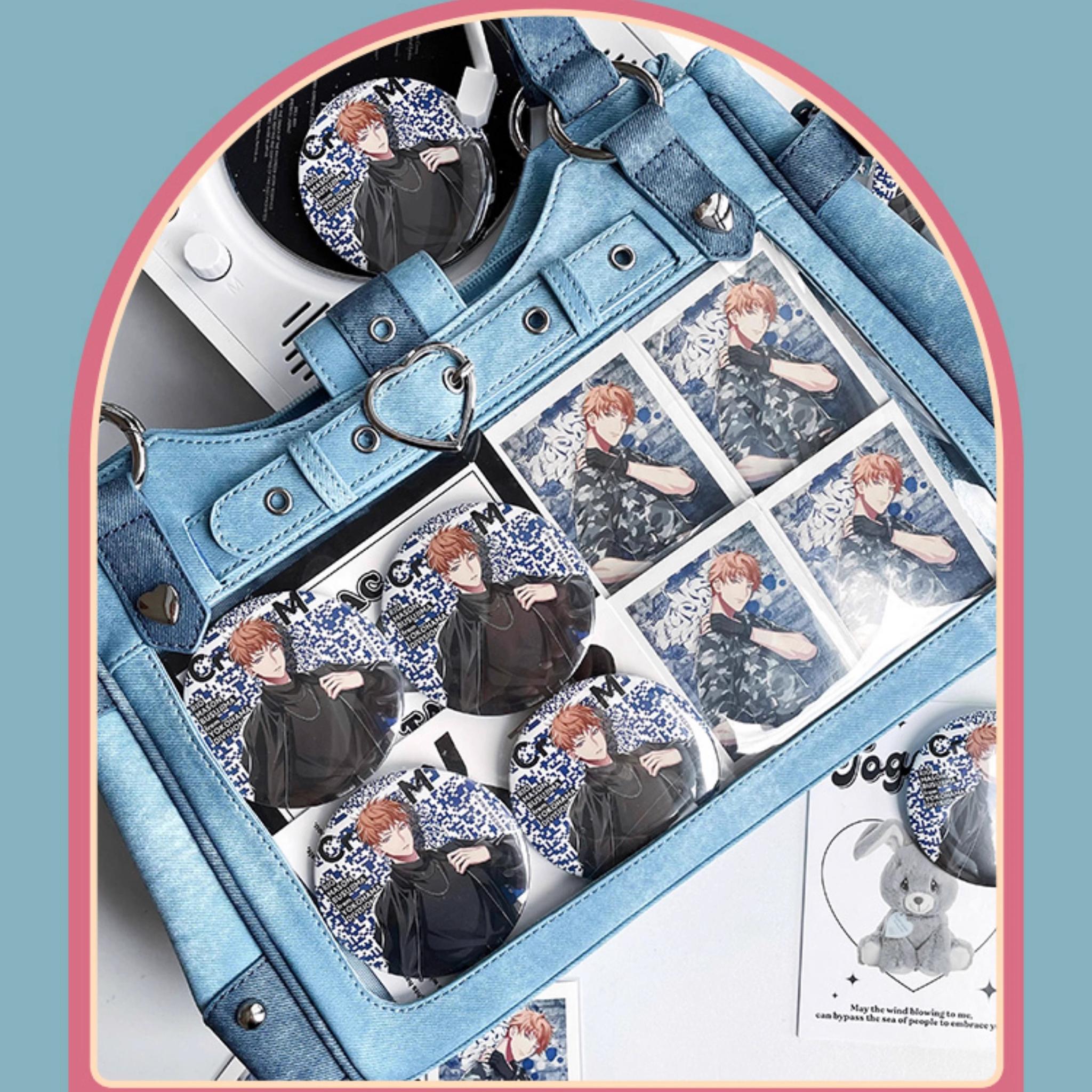 Jirai Kei ita bag size comparison and dimensional reference showing how bag fits in daily use context with typical personal items and belongings
