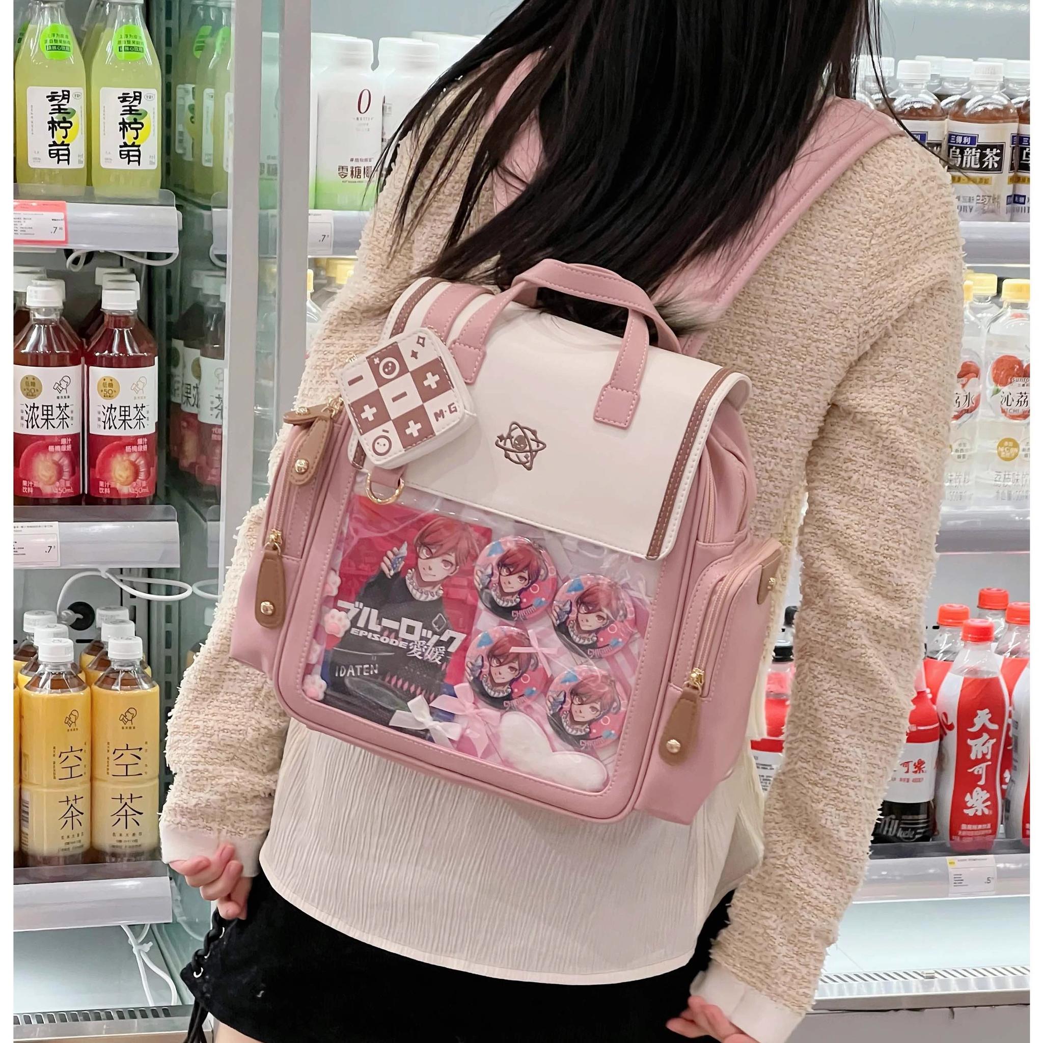 Itabag backpack main compartment interior showing dividers and organizational partitions for daily essentials