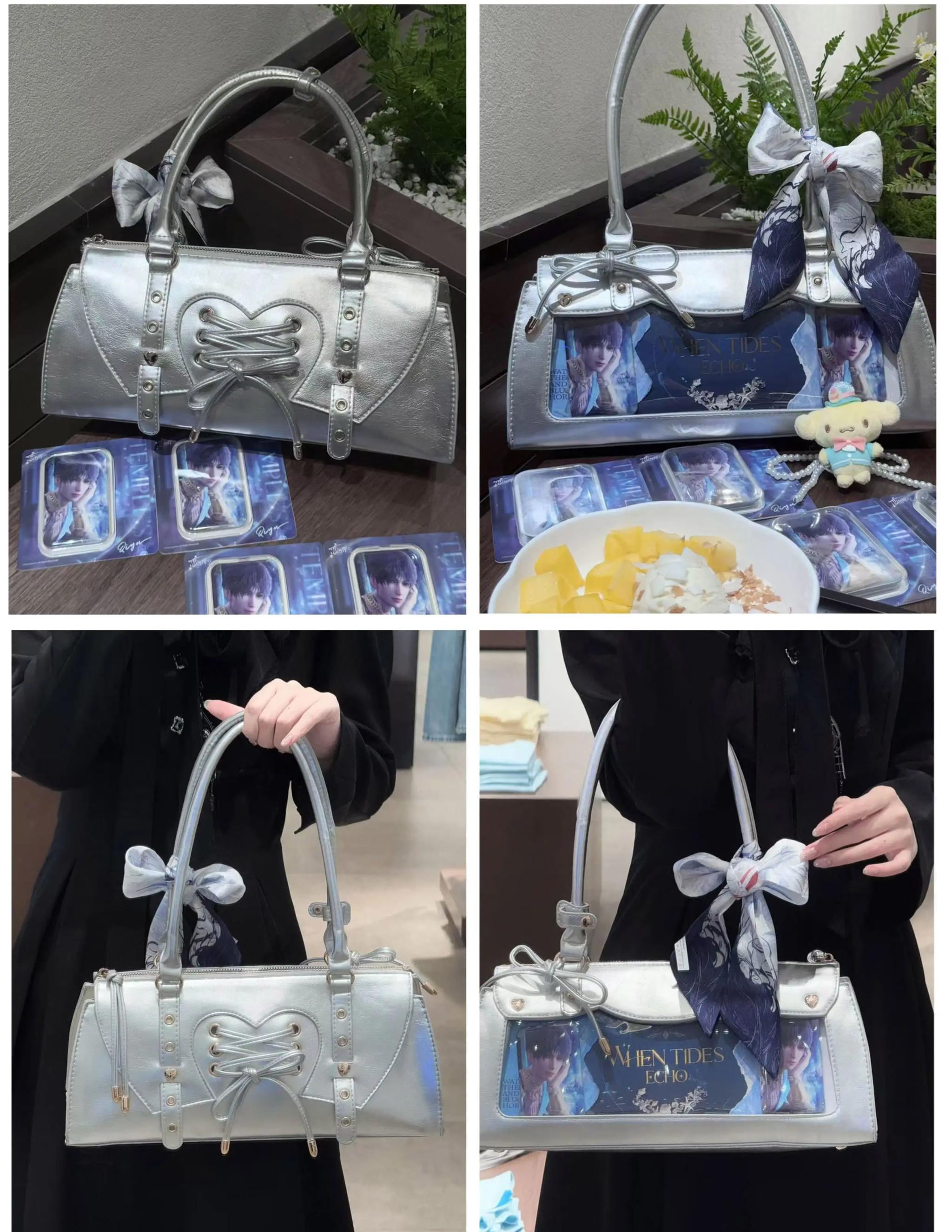 Jirai Kei baguette itabag color variants in various outfit styling and coordination contexts for fashion inspiration