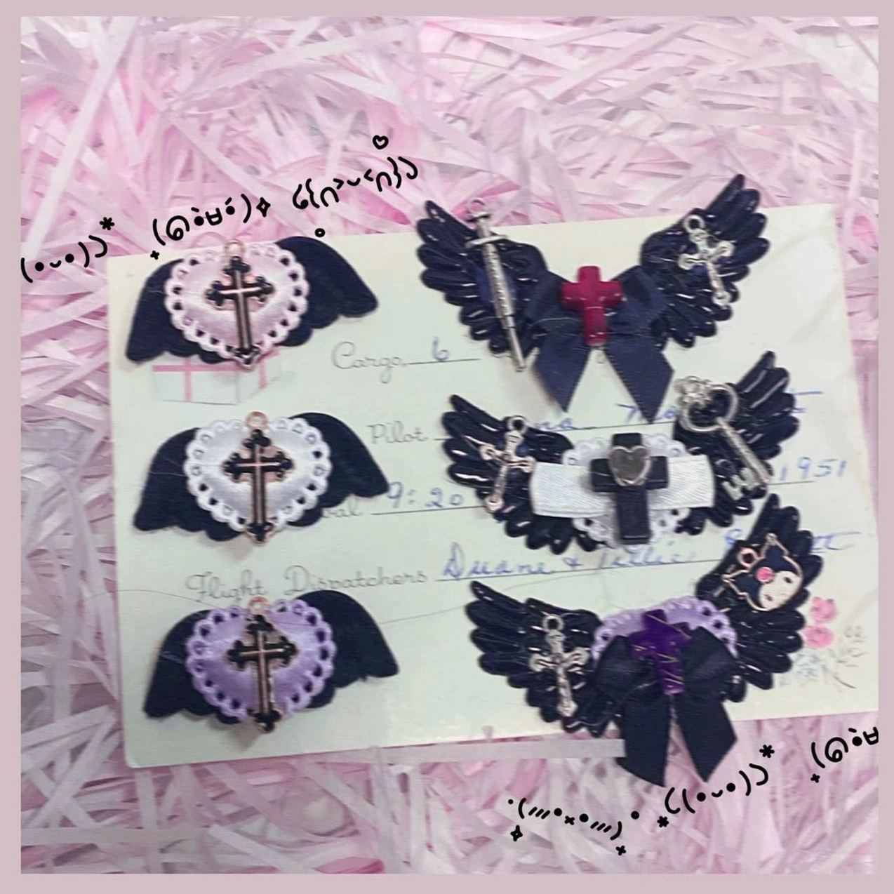Seven centimeter large edge clip with optional color scheme customization in jirai kei alternative fashion style