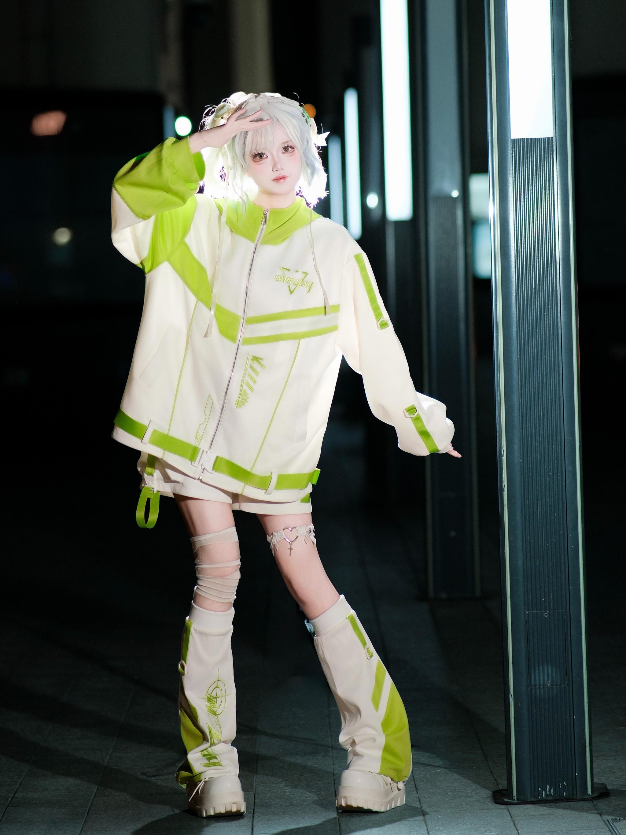 Tenshi Kaiwai oversized jacket available in multiple colors - showing color options comparison blue green black purple