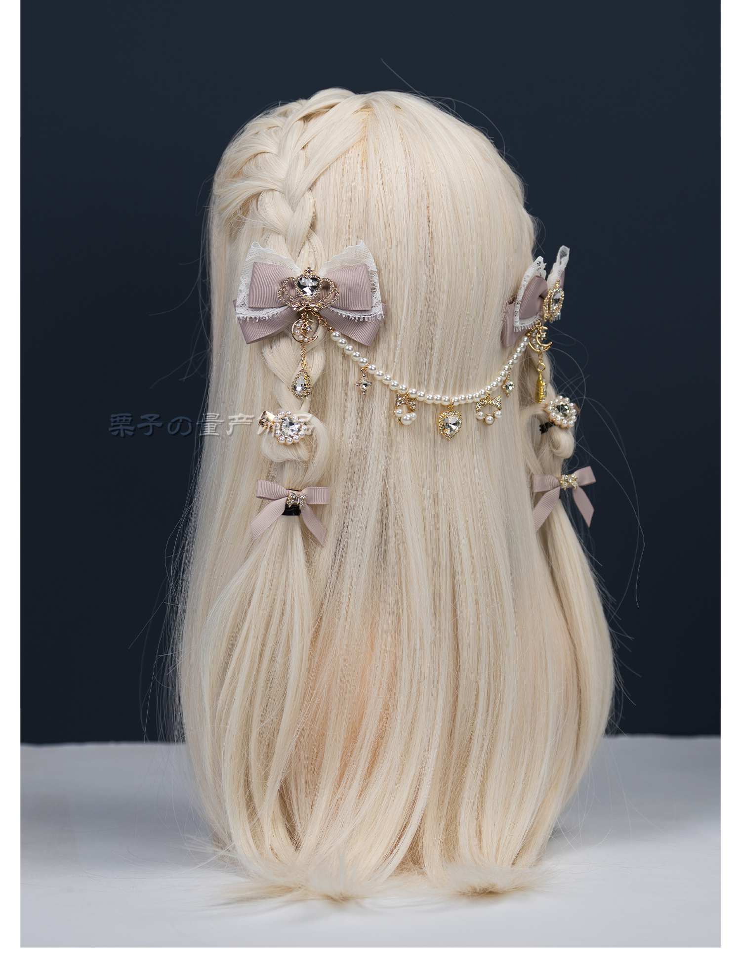 Jirai Kei hair clips collection multiple color variations navy blue pastel pink black white styling options