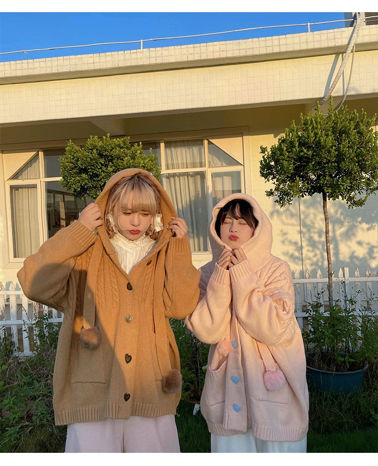 Kawaii Oversized Cardigan Sweater Coat Multicolor - Image 78