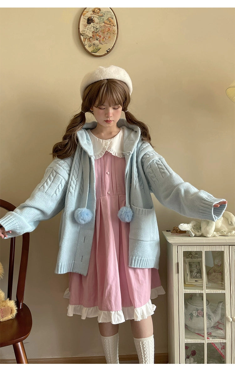 Kawaii Oversized Cardigan Sweater Coat Multicolor - Image 8
