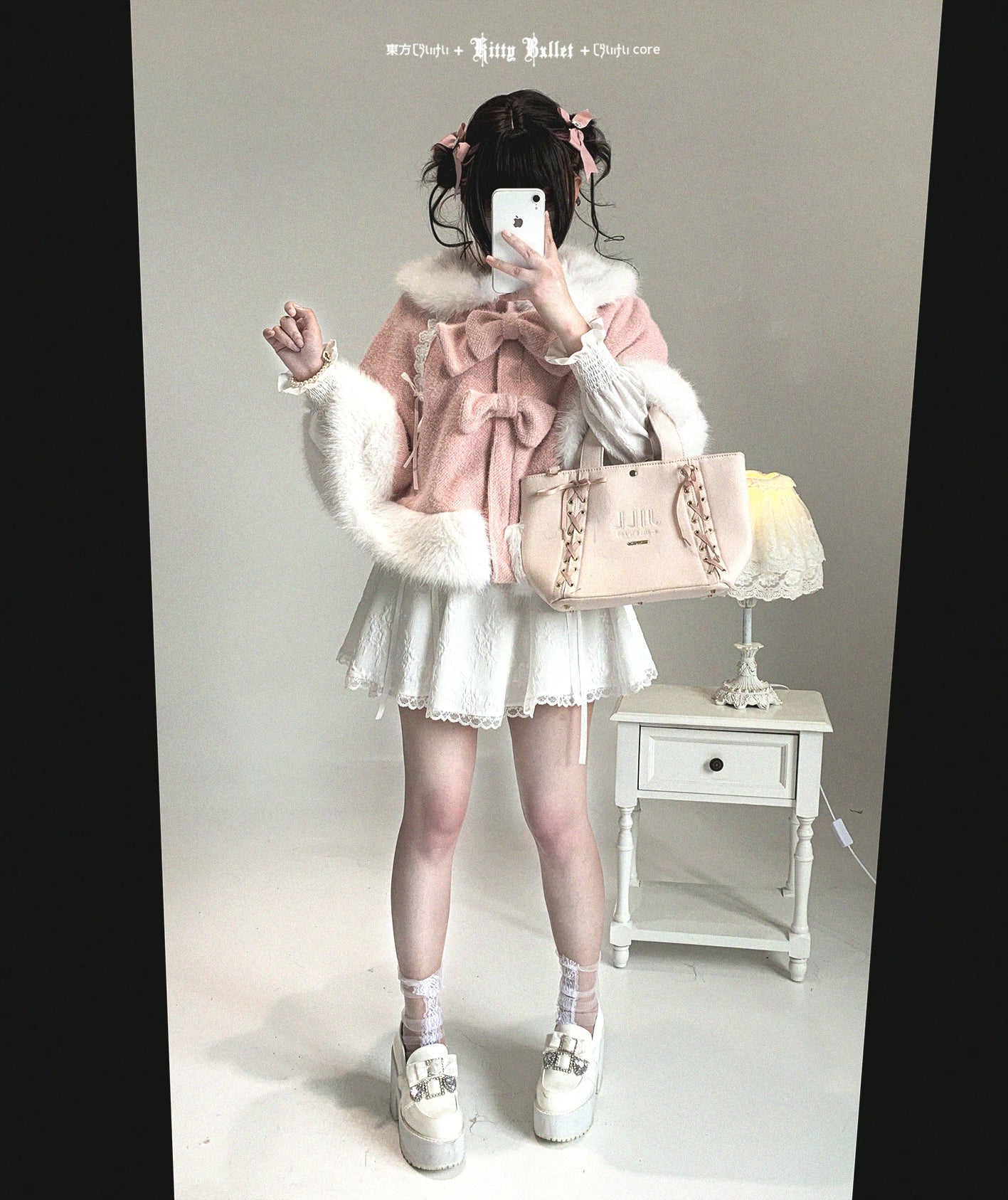 Jirai Kei bunny ear winter cape gift guide showing why this cape makes perfect present for sweet fashion enthusiasts