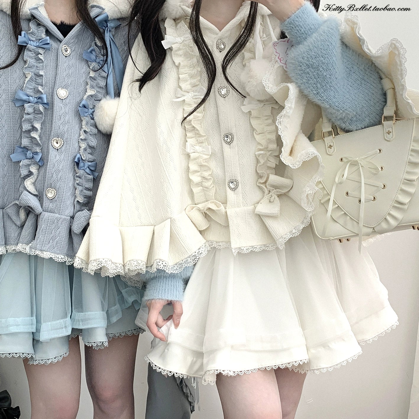 Black tulle Jirai Kei mini skirt product image showing the complete double-layer construction and dramatic silhouette