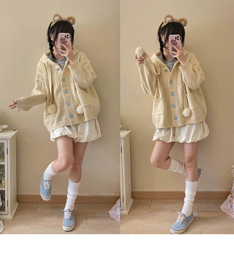 Kawaii Oversized Cardigan Sweater Coat Multicolor - Image 65
