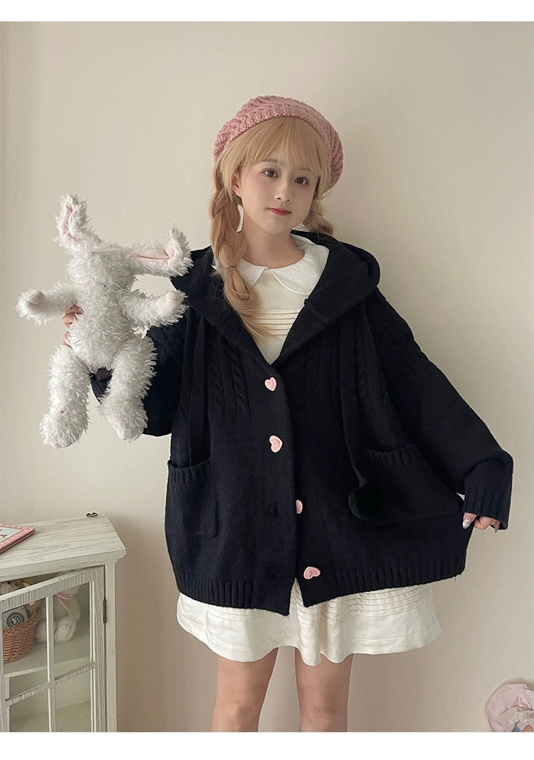 Kawaii Oversized Cardigan Sweater Coat Multicolor - Image 13