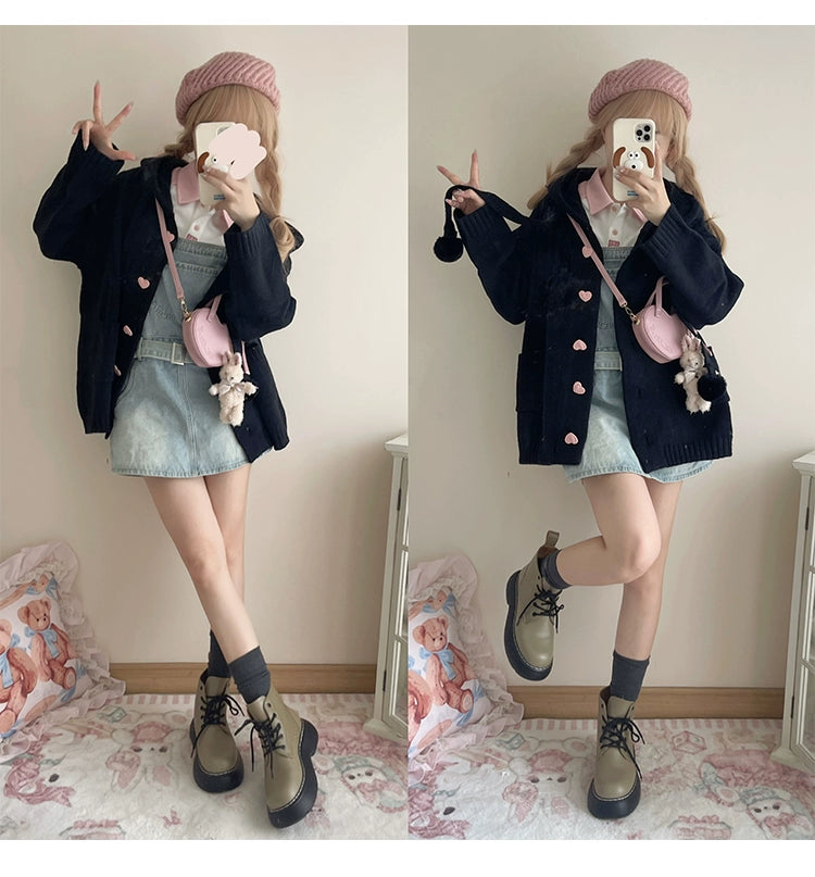 Kawaii Oversized Cardigan Sweater Coat Multicolor - Image 226