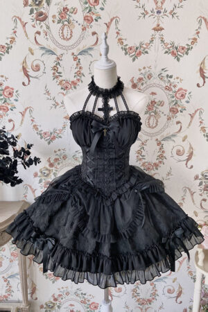 Gothic Lolita Dress Cross-Hime Halterneck Lolita Jumper Dress