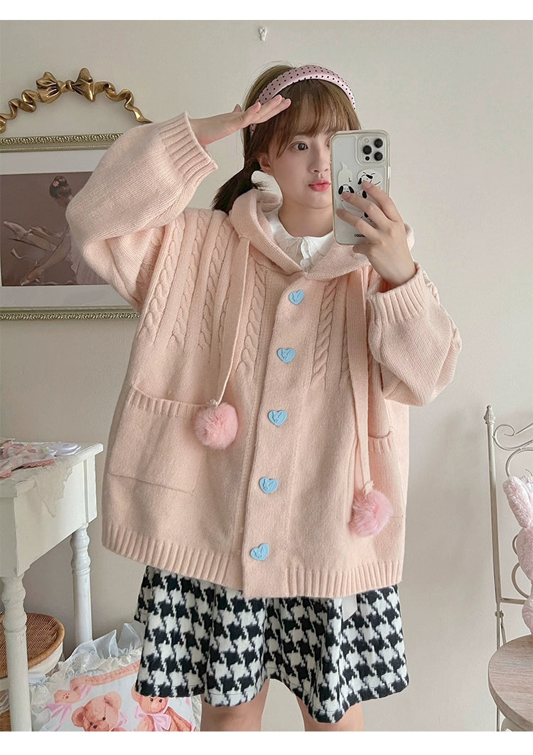 Kawaii Oversized Cardigan Sweater Coat Multicolor - Image 120