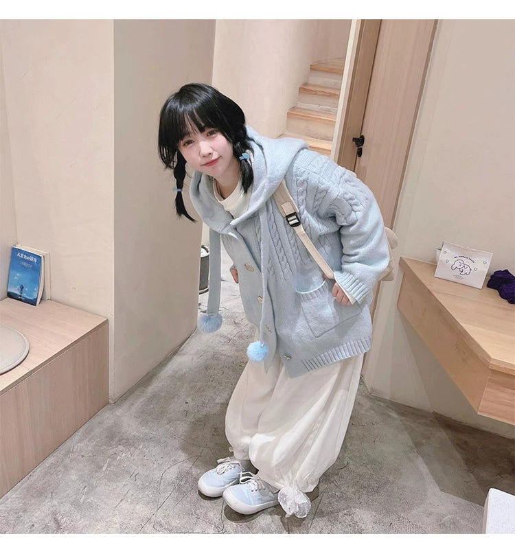 Kawaii Oversized Cardigan Sweater Coat Multicolor - Image 10