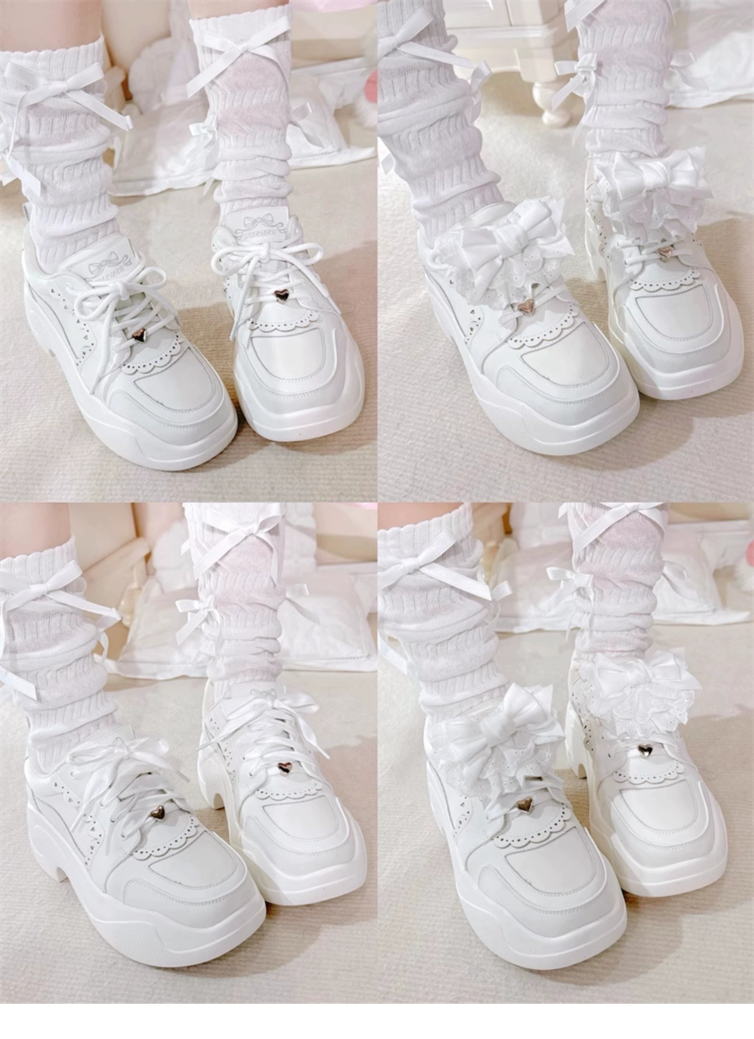 Jirai Kei platform sneakers styling guide bedroom aesthetic pleated skirt white socks outfit combination recommendations