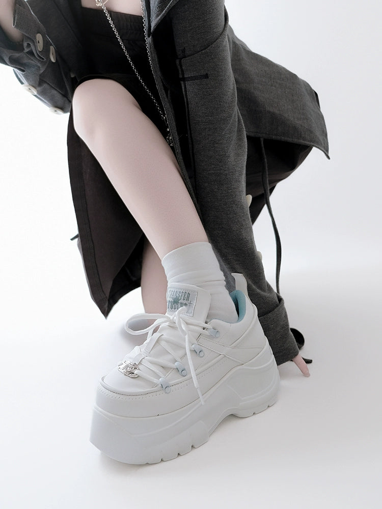 Jirai kei platform sneakers reinforced rubber outsole provides traction and longevity for years of confident wear and everyday use