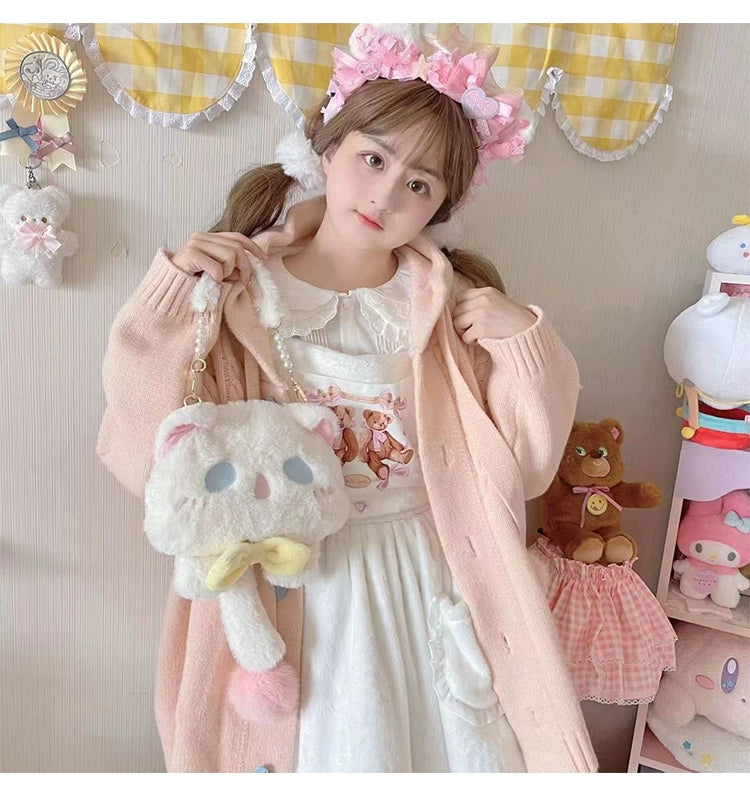 Kawaii Oversized Cardigan Sweater Coat Multicolor