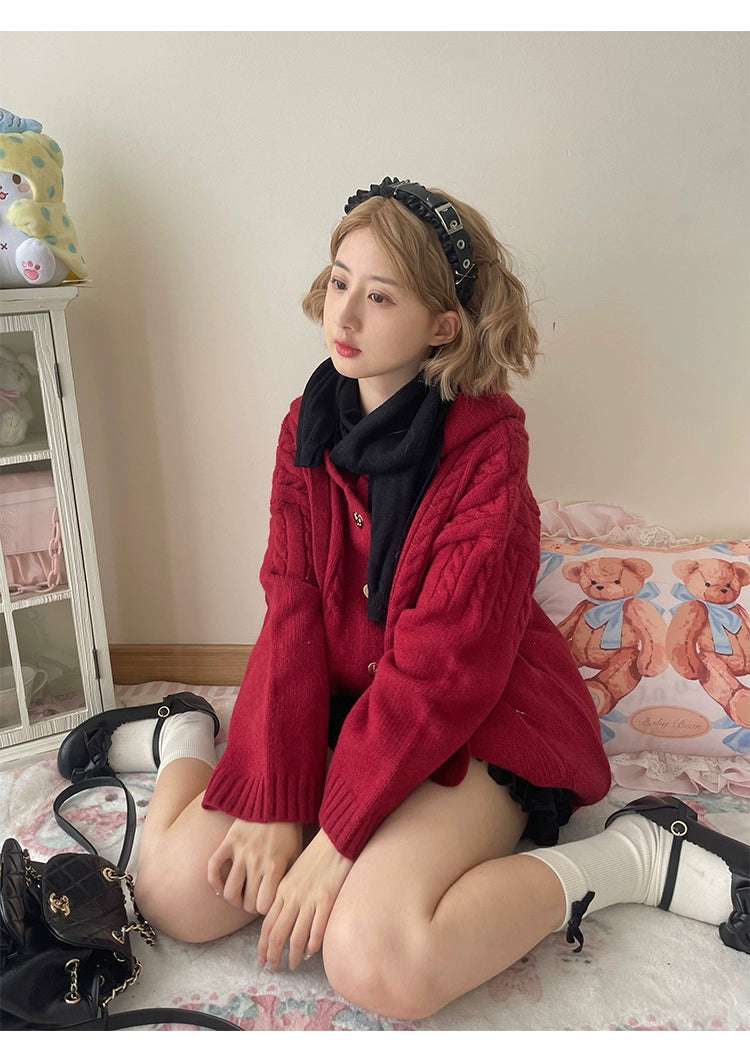 Kawaii Oversized Cardigan Sweater Coat Multicolor - Image 105