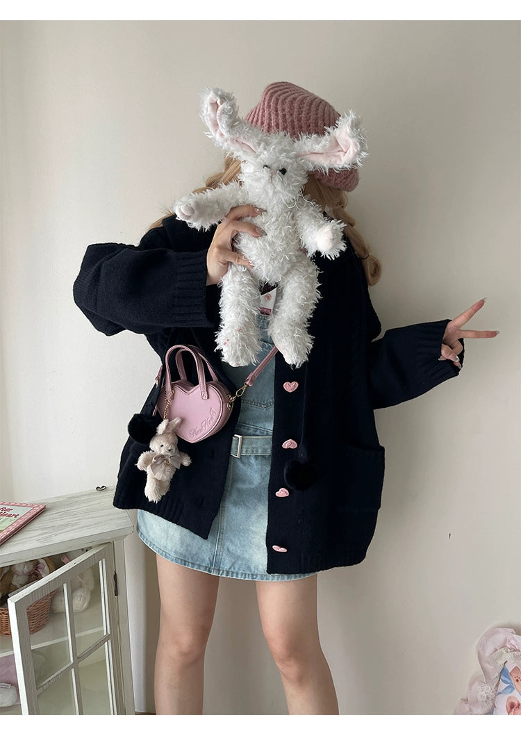 Kawaii Oversized Cardigan Sweater Coat Multicolor - Image 15