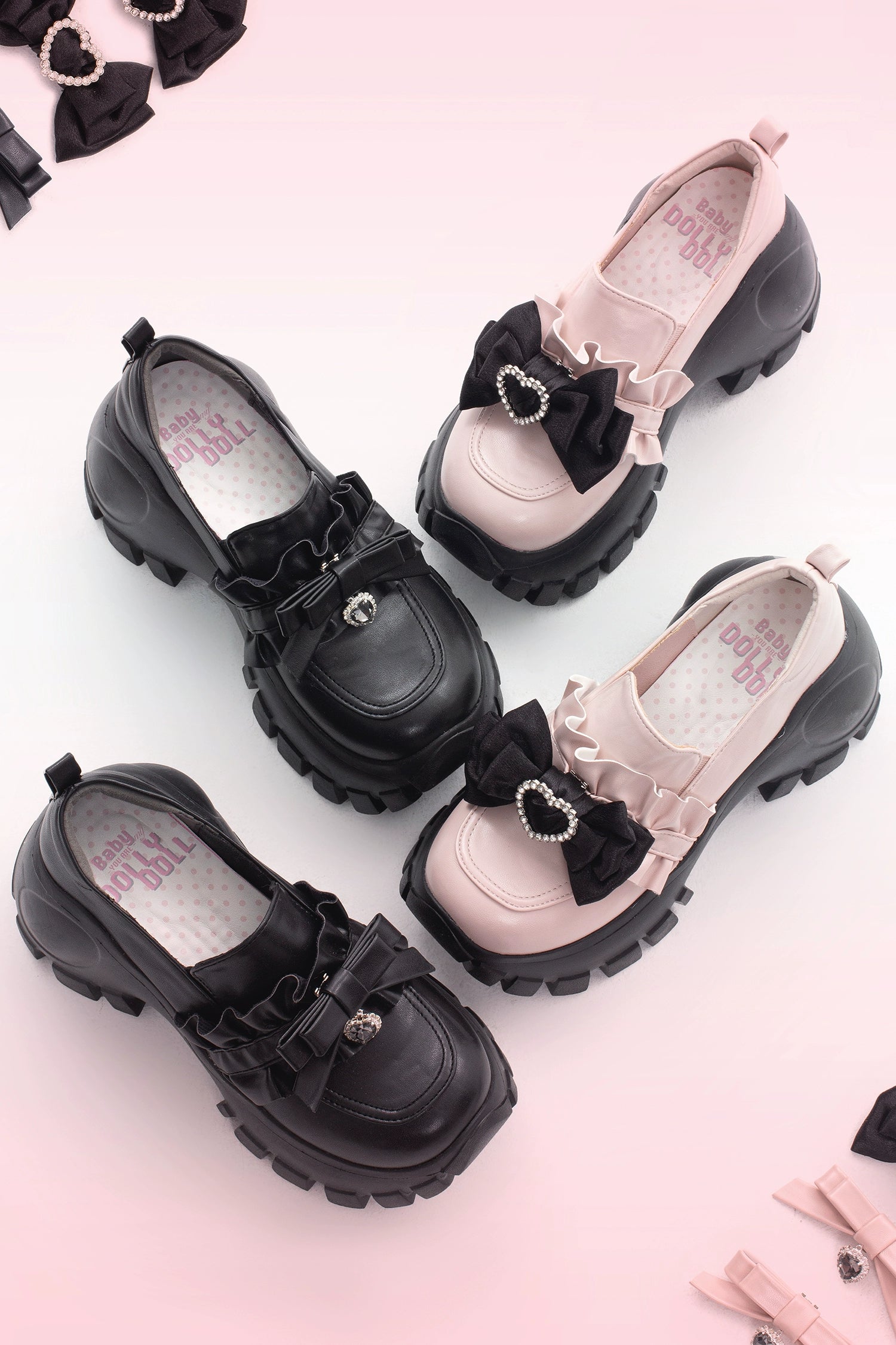 Heel height comparison for JK platform shoes with front 4cm and back 7cm heel measurements with inch conversions
