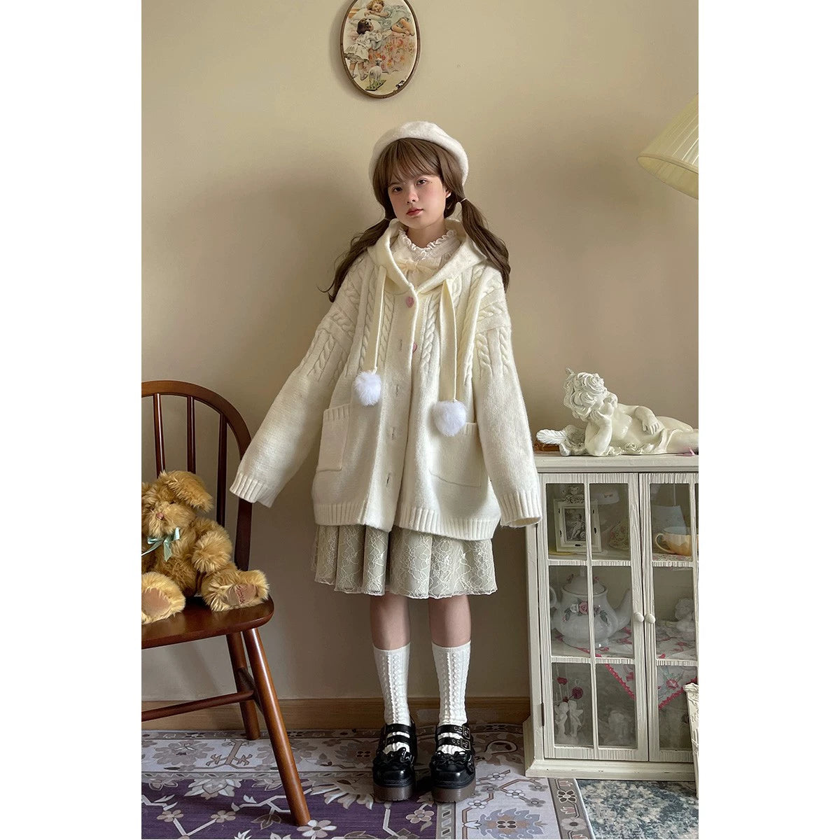 Kawaii Oversized Cardigan Sweater Coat Multicolor - Image 99