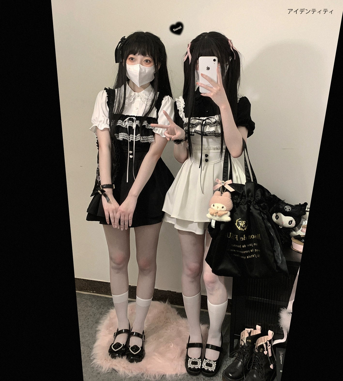 Jirai Kei aesthetic chiffon blouse styled with accessories, layered outfit inspiration for Jirai Kei fashion enthusiasts