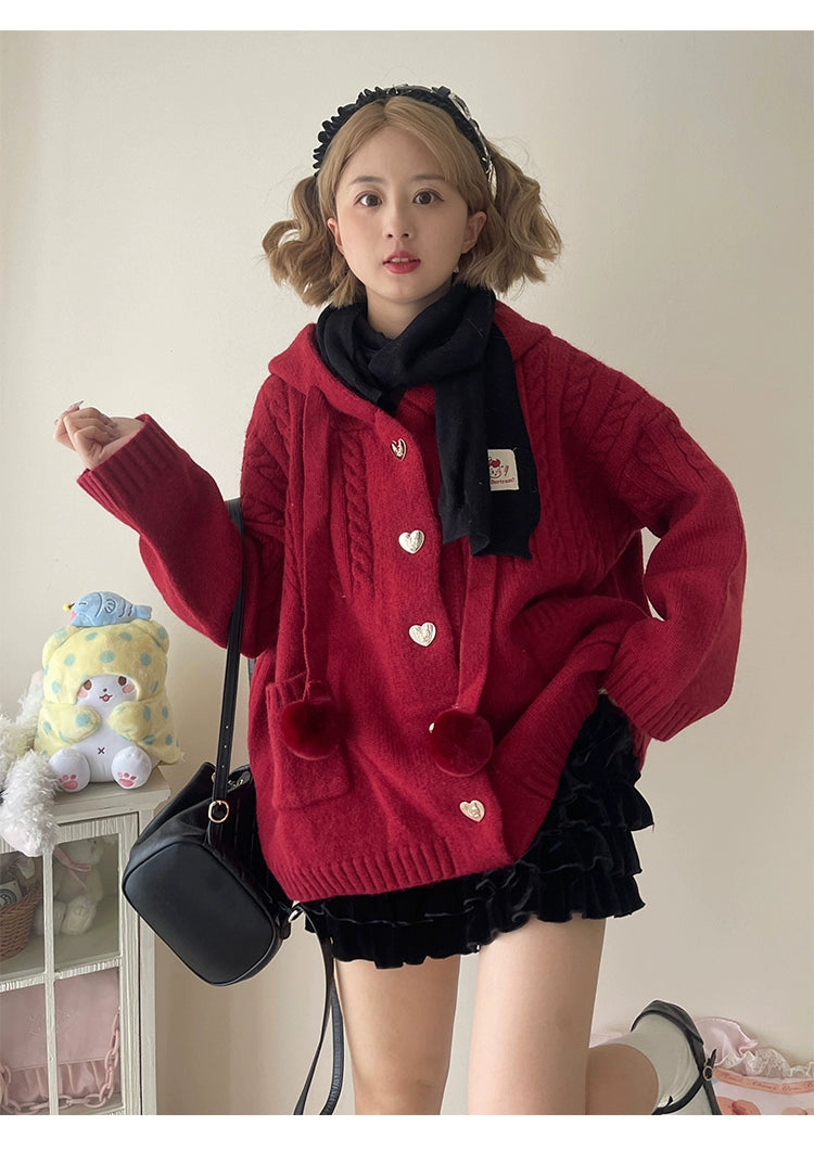 Kawaii Oversized Cardigan Sweater Coat Multicolor - Image 103