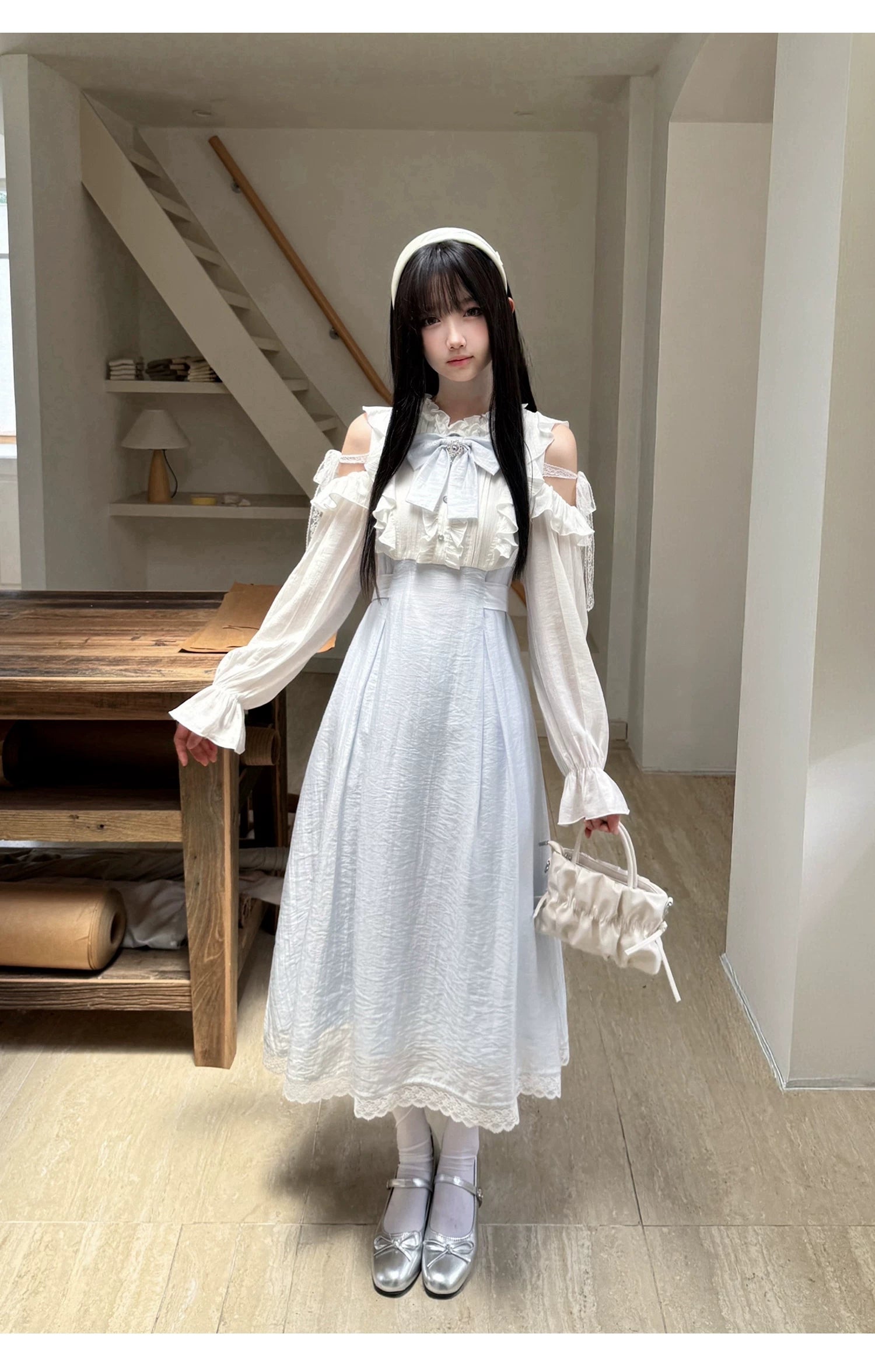 Seiso Kei dress lace hem trim detail on short and long length options