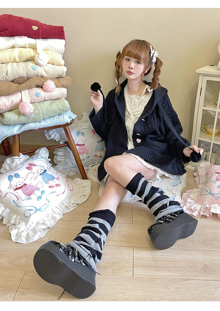 Kawaii Oversized Cardigan Sweater Coat Multicolor - Image 75