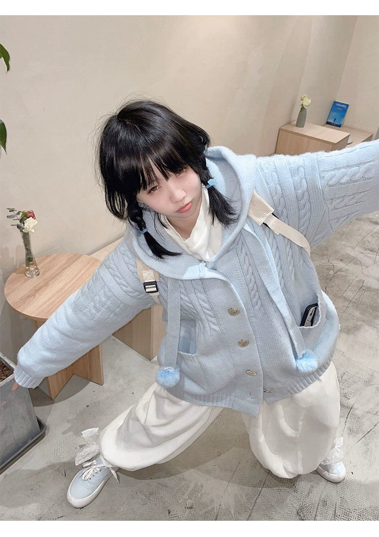 Kawaii Oversized Cardigan Sweater Coat Multicolor - Image 60