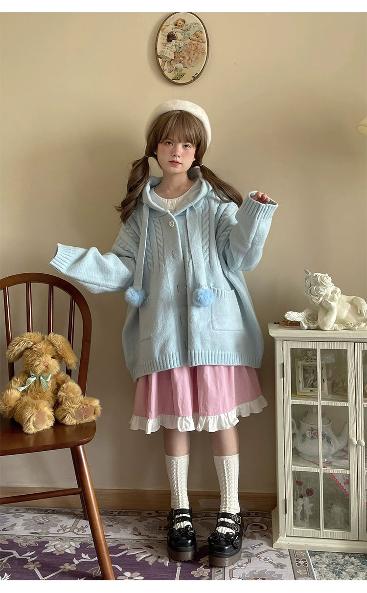 Kawaii Oversized Cardigan Sweater Coat Multicolor - Image 61