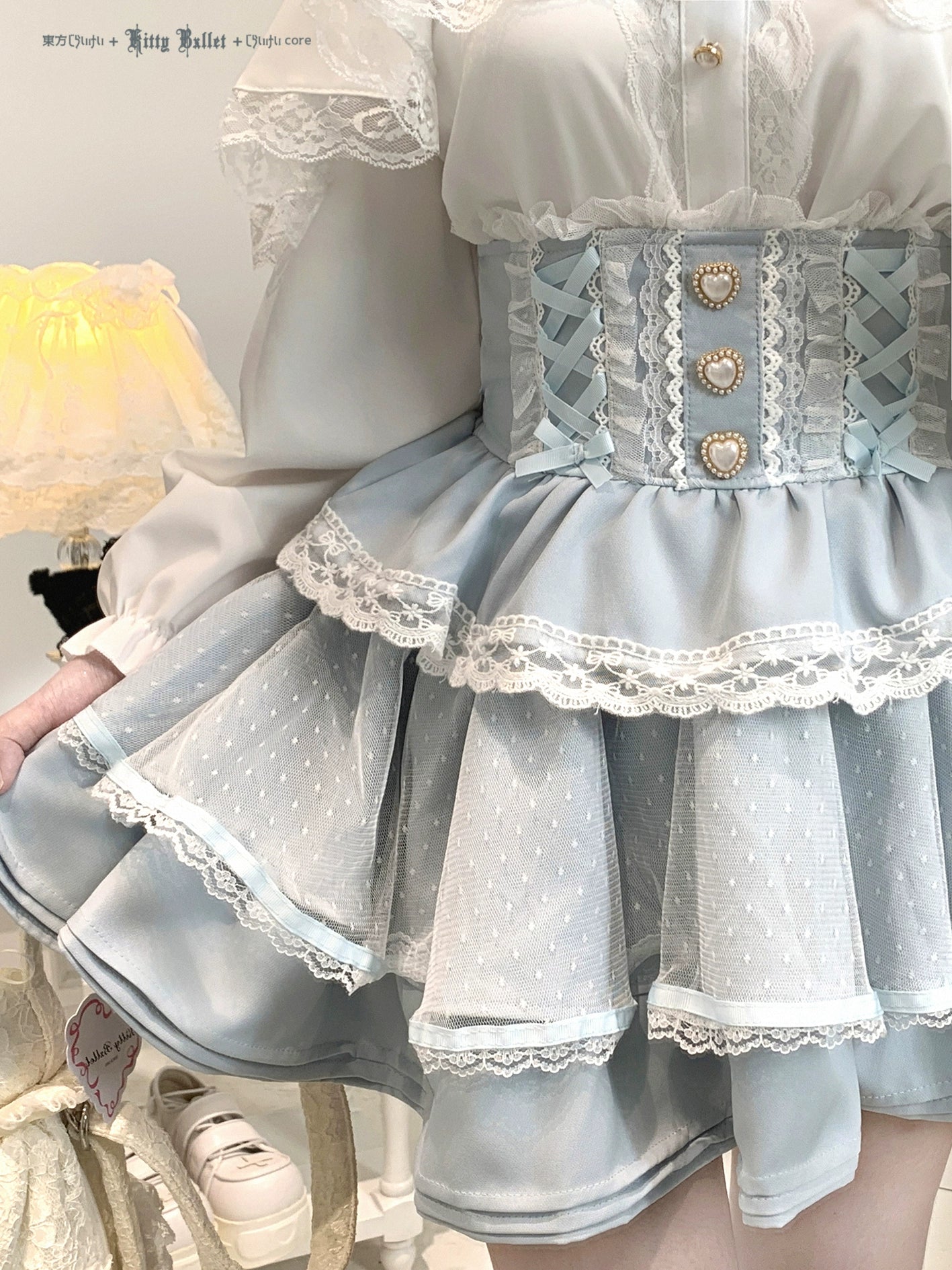 Ryousangata Tiered Skirt Size Reference - Jirai Kei High-Waist Ruffle One-Size-Fits-Most Fit Guide