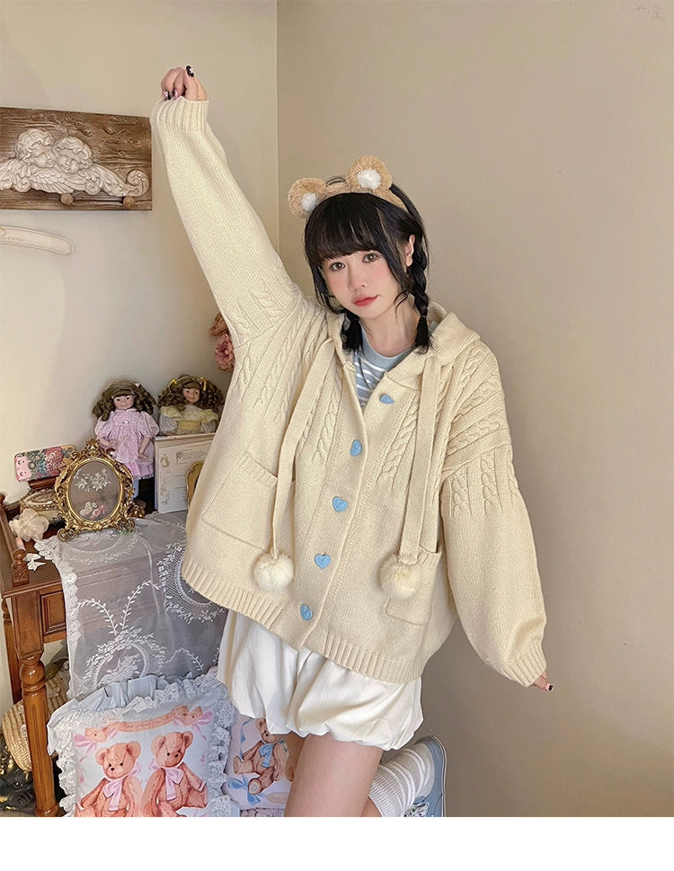Kawaii Oversized Cardigan Sweater Coat Multicolor - Image 93
