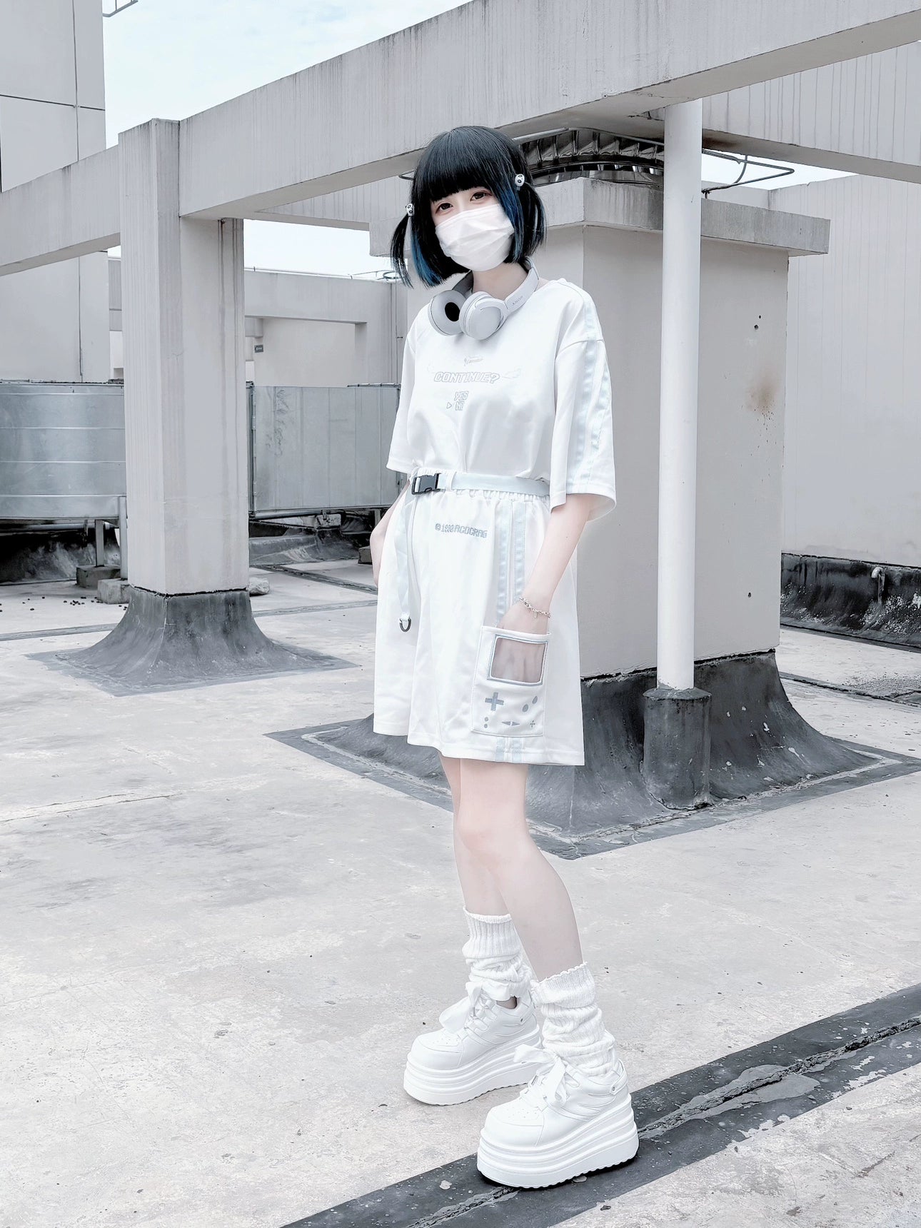 Jirai Kei platform sneakers size range display multiple sizes round-toe thick platform all colorways