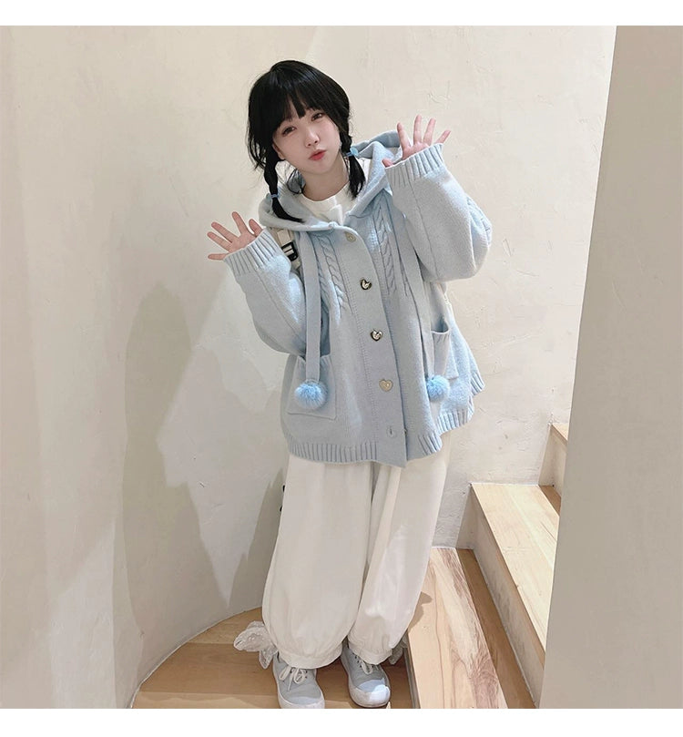 Kawaii Oversized Cardigan Sweater Coat Multicolor - Image 72