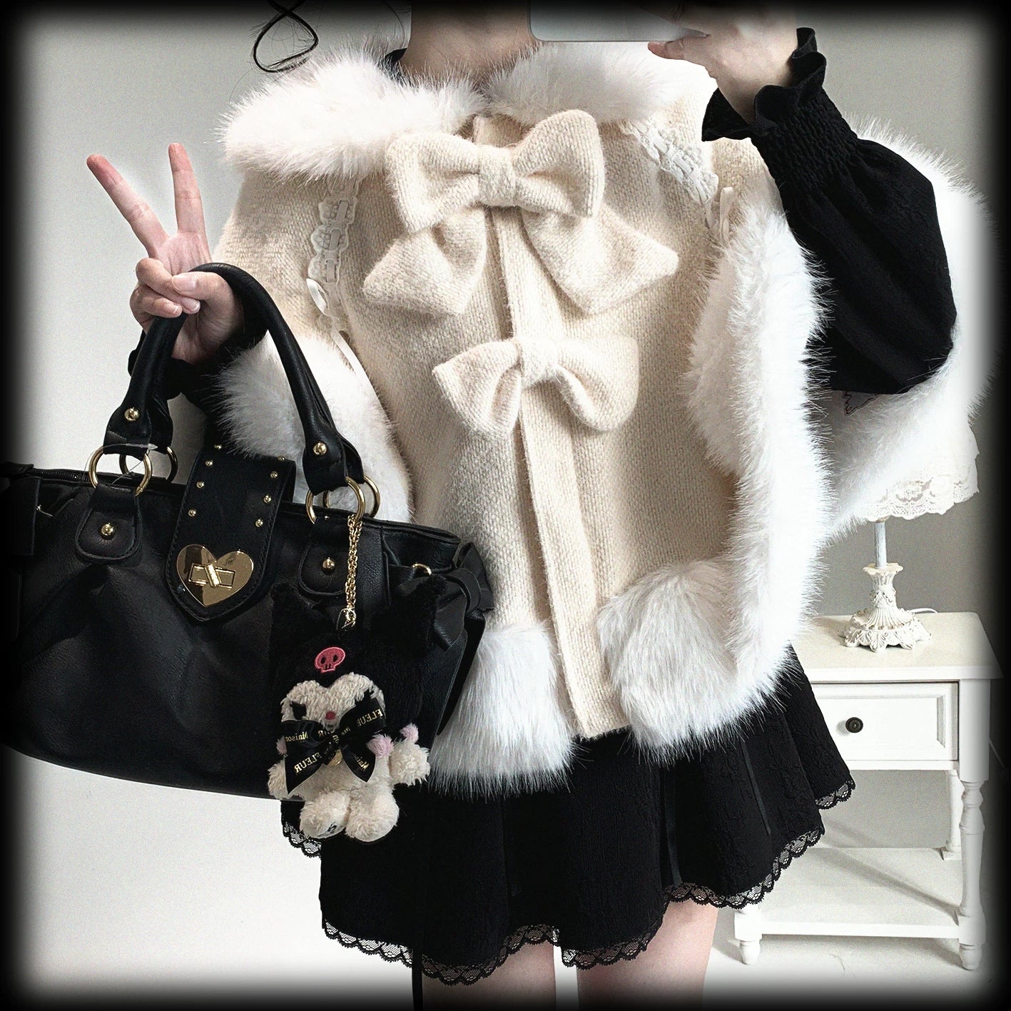 Jirai Kei bunny ear winter cape community styling featuring multiple wearers showing diverse aesthetic interpretations