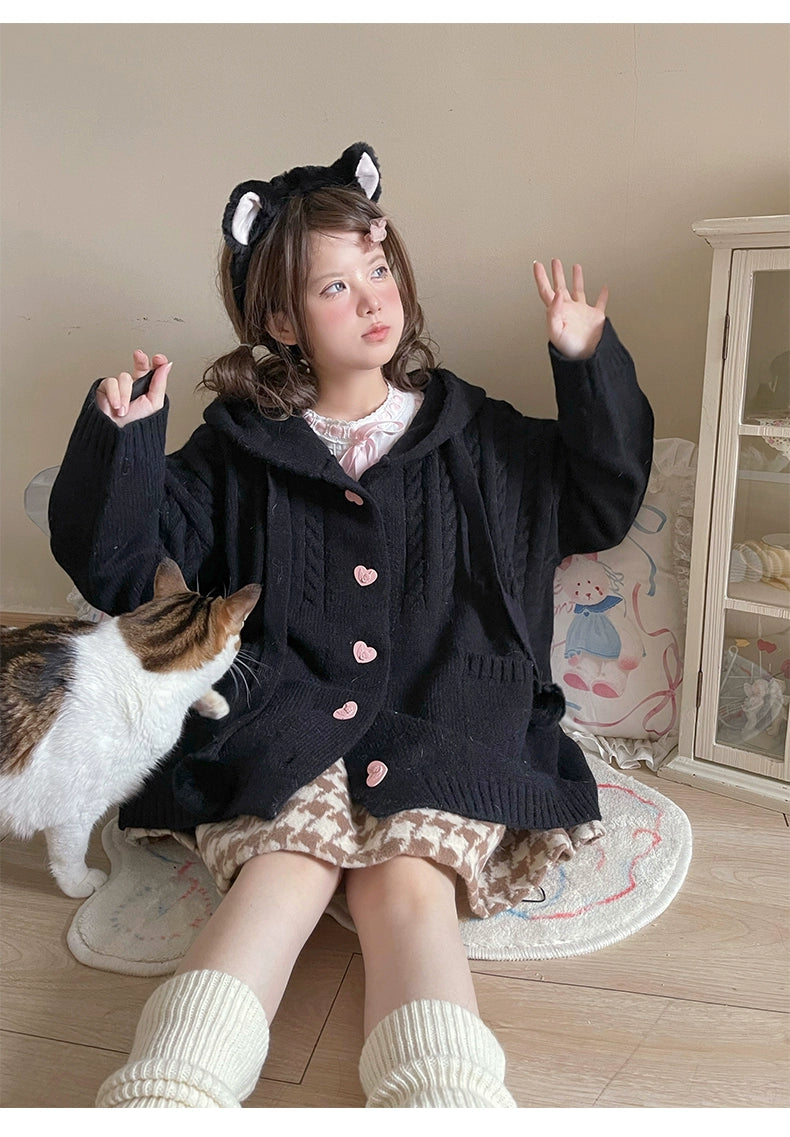 Kawaii Oversized Cardigan Sweater Coat Multicolor - Image 11