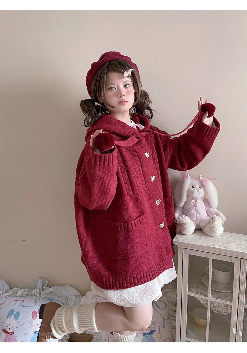 Kawaii Oversized Cardigan Sweater Coat Multicolor - Image 102
