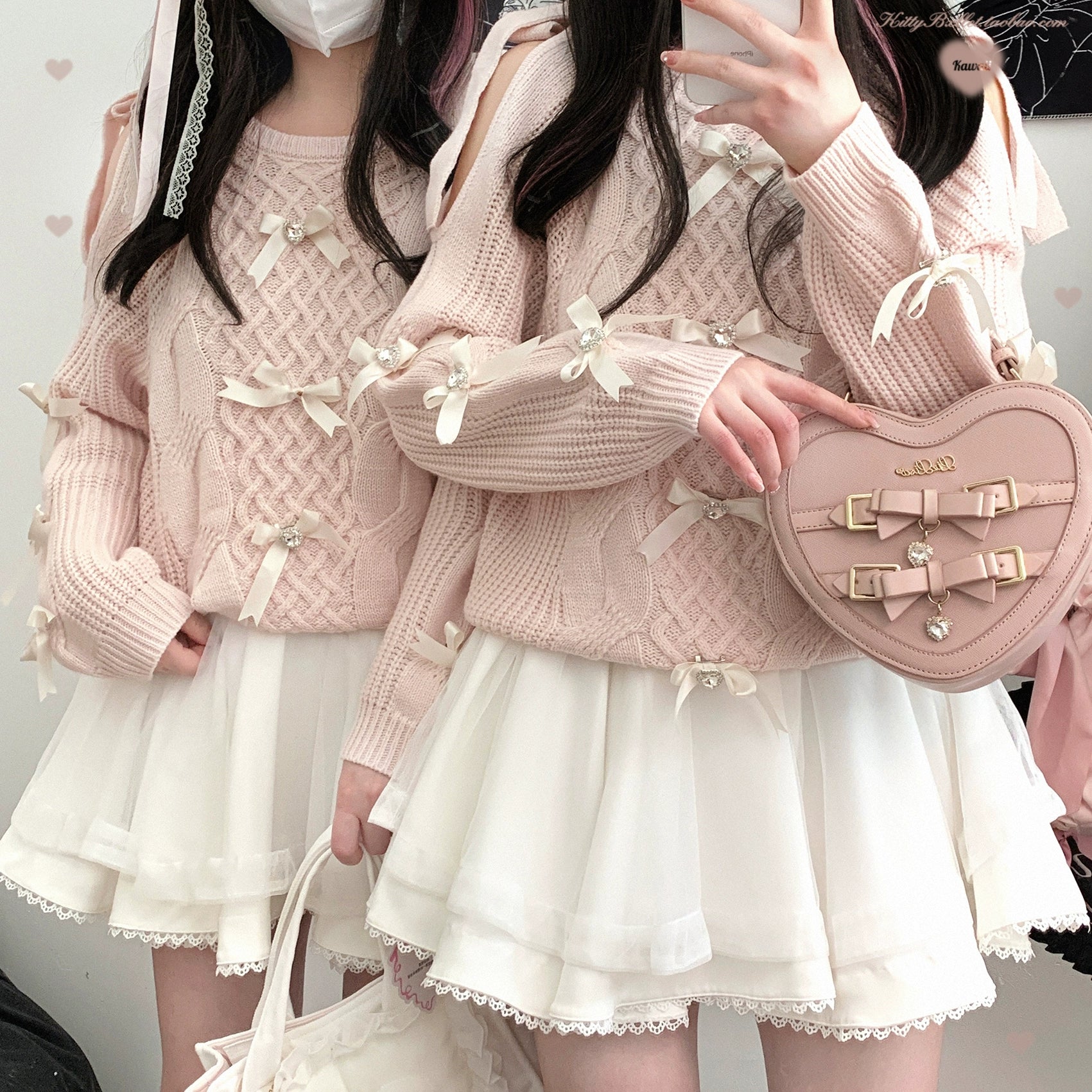 Blue tulle Jirai Kei mini skirt product image displaying the double-layered construction and rhinestone waistband