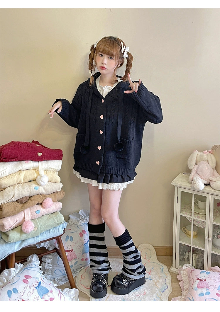 Kawaii Oversized Cardigan Sweater Coat Multicolor - Image 35