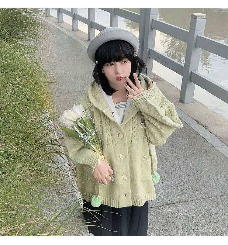 Kawaii Oversized Cardigan Sweater Coat Multicolor - Image 114