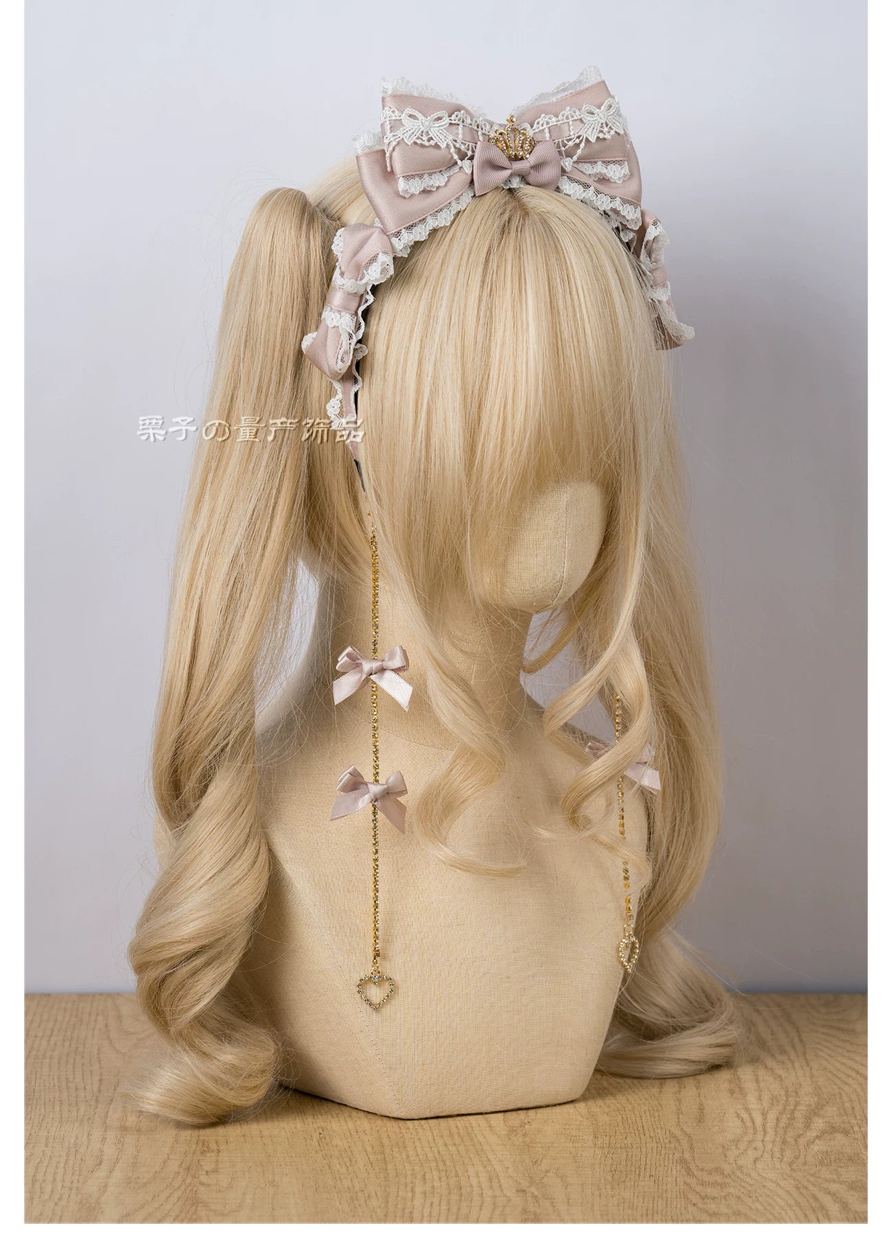 Gray-pink bow KC Jirai Kei hair clip styling option layering accessories demonstration