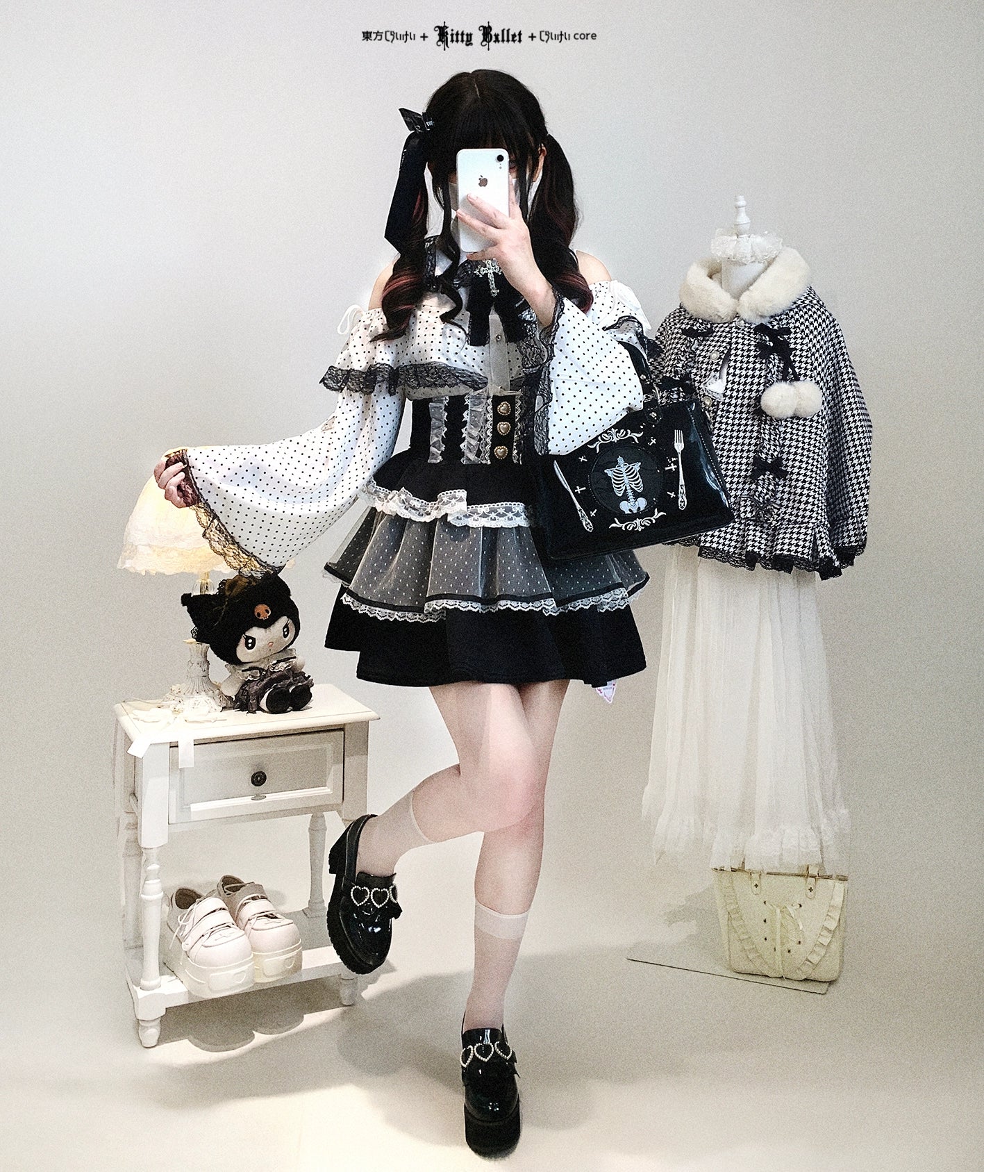 Pink Ryousangata Tiered Skirt Photography Backdrop - Jirai Kei Sweet Ruffle Professional Shoot Ready