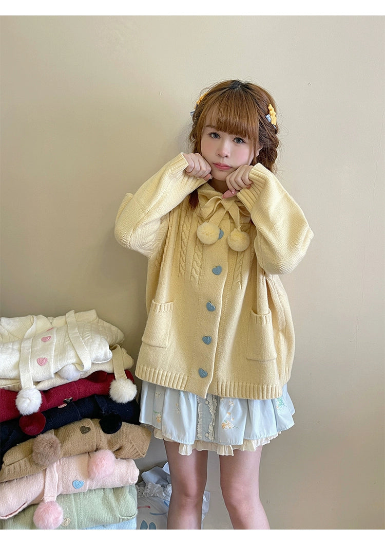 Kawaii Oversized Cardigan Sweater Coat Multicolor - Image 50