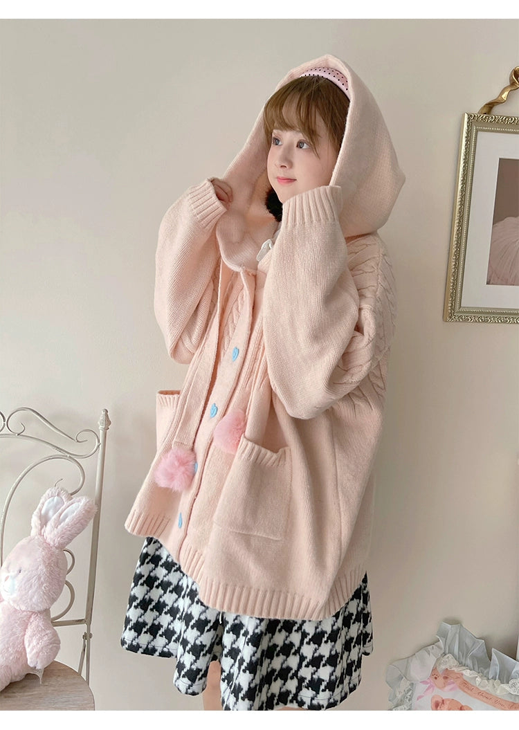 Kawaii Oversized Cardigan Sweater Coat Multicolor - Image 4