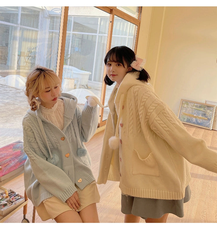 Kawaii Oversized Cardigan Sweater Coat Multicolor - Image 22