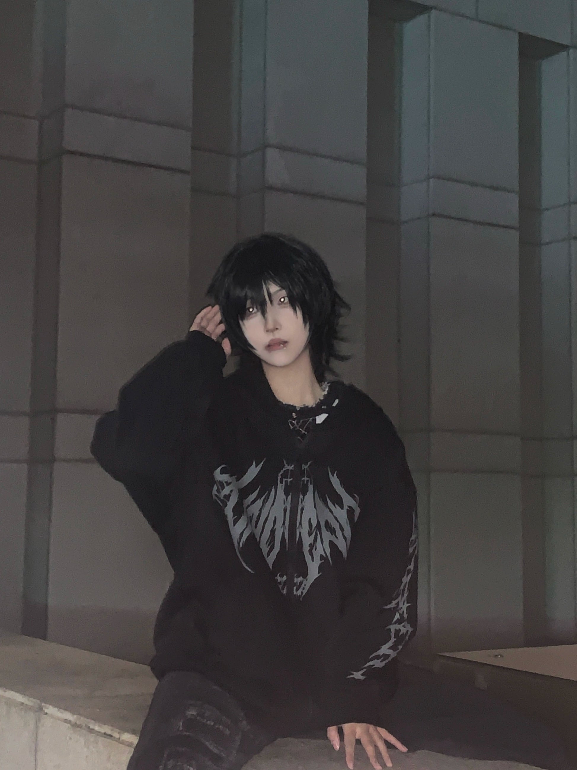 Jirai Kei hoodie cultural heritage photography showcasing Japanese subculture roots and visual kei influences in punk goth design elements