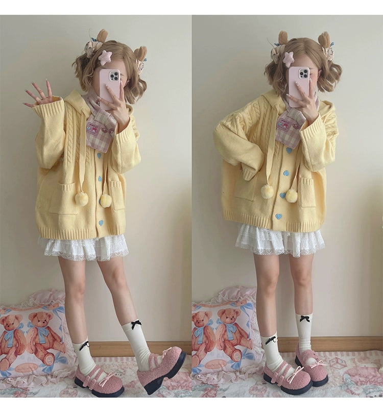 Kawaii Oversized Cardigan Sweater Coat Multicolor - Image 20