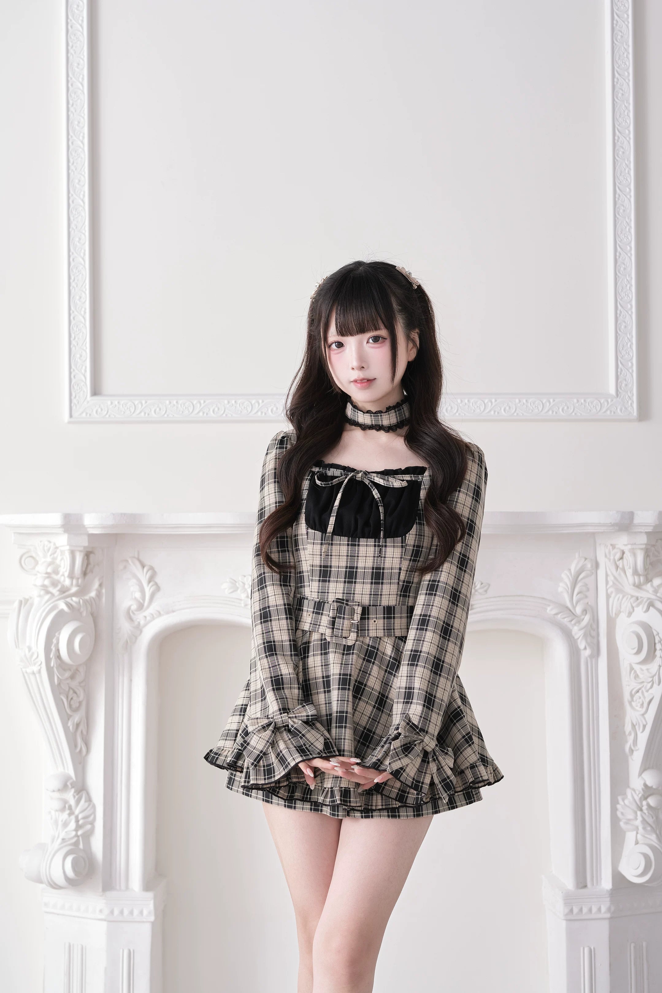 Jirai Kei dress back zipper detail and removable waist belt mechanism functionality