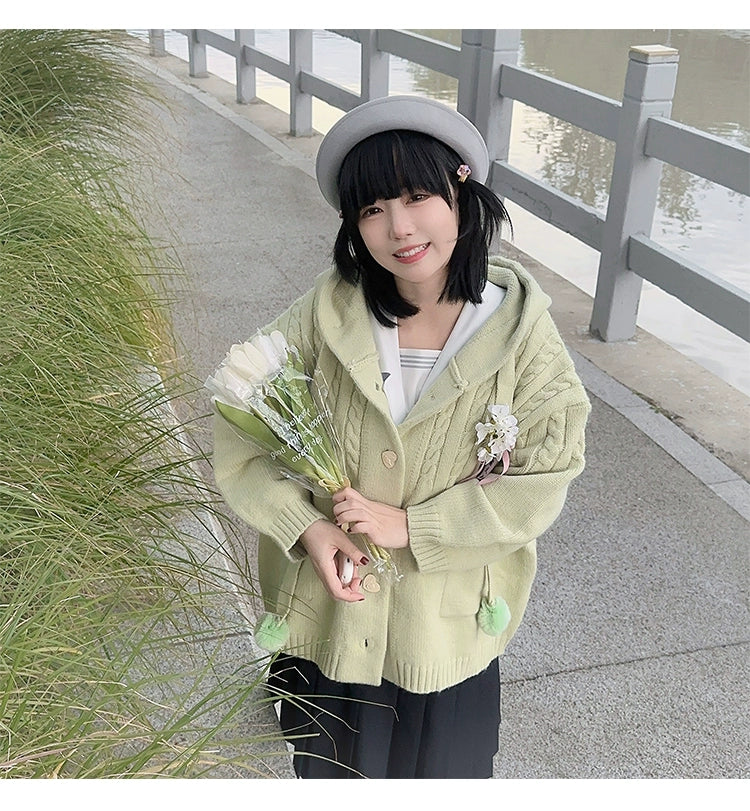 Kawaii Oversized Cardigan Sweater Coat Multicolor - Image 47