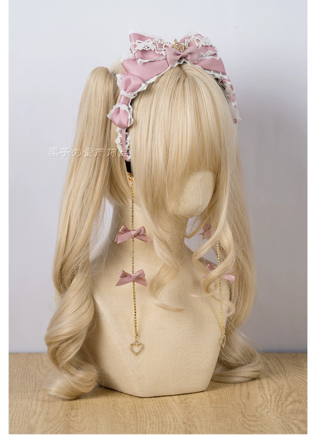 White bow KC Jirai Kei lolita hair accessory standalone product clean background view